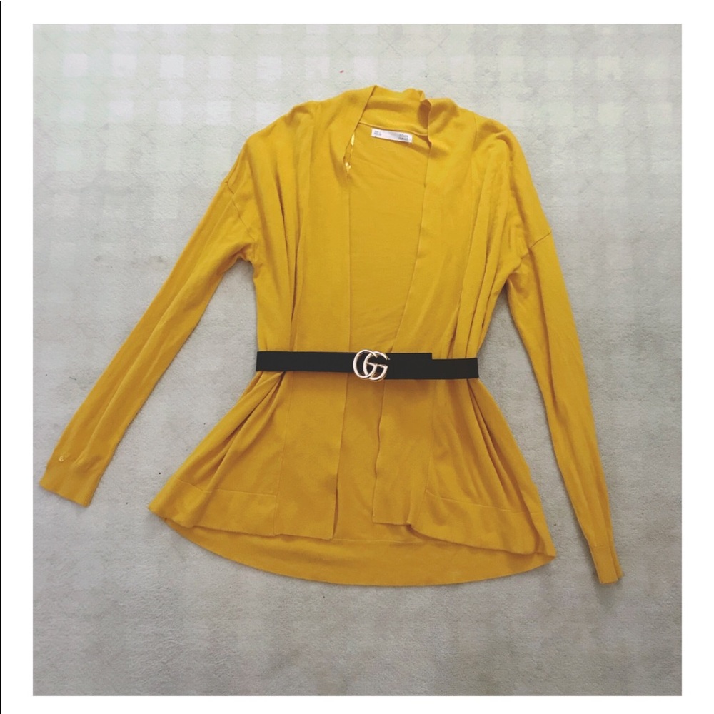 Yellow cardigan